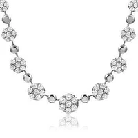 Diamond Cluster Necklace 18k White Gold