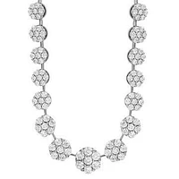 Diamond Cluster Necklace White Gold