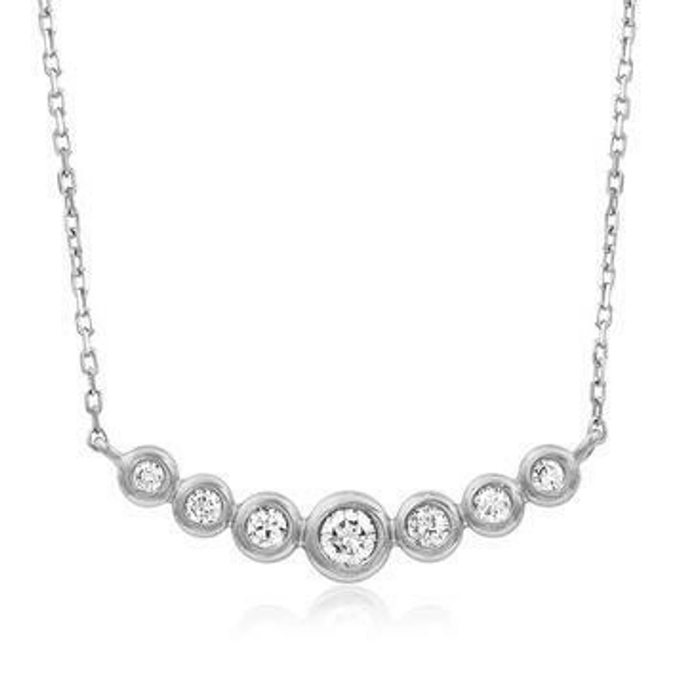 Diamond Bezel Necklace White Gold