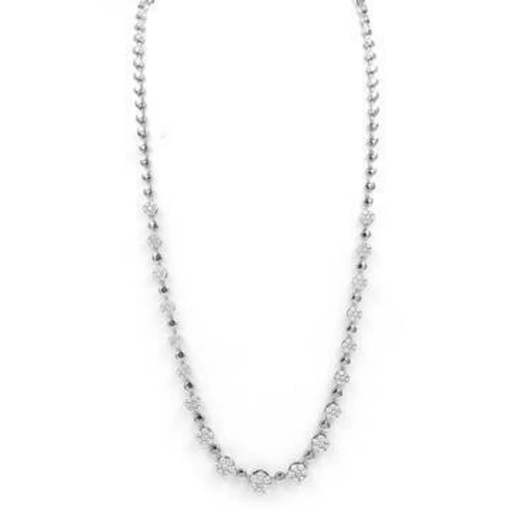 Diamond Cluster Necklace 18k White Gold