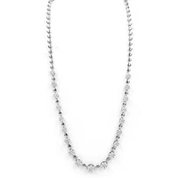 Diamond Cluster Necklace 18k White Gold