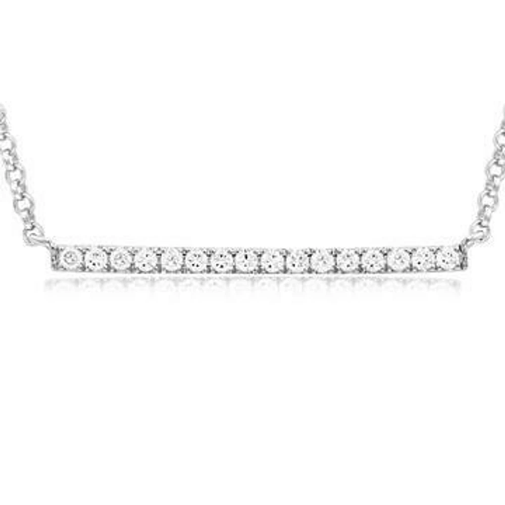 Diamond Bar Necklace White Gold