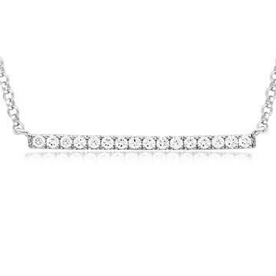 Diamond Bar Necklace White Gold