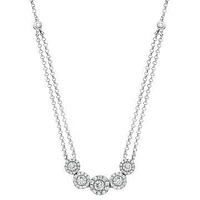 Two-String Diamond Cluster Necklace White Gold