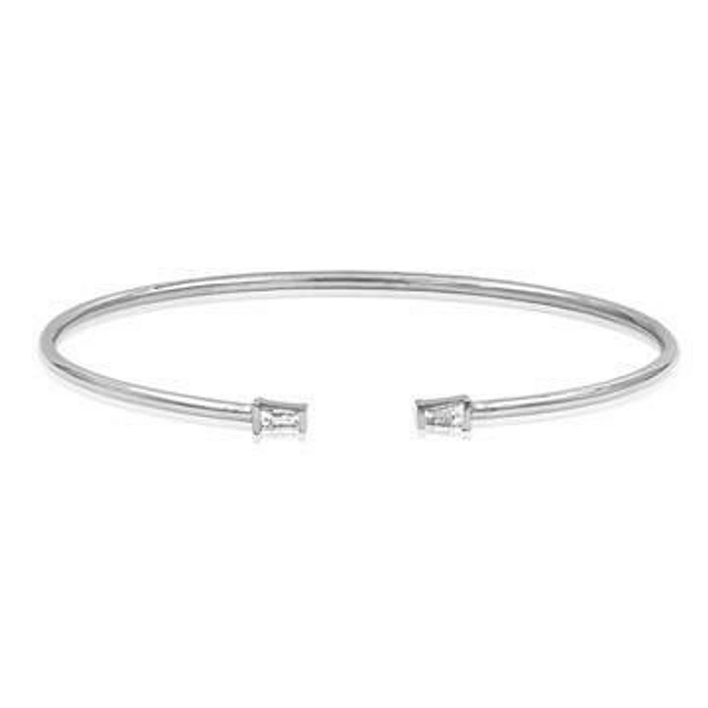 Diamond Accent Gold Bangle White Gold