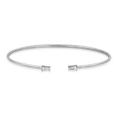 Diamond Accent Gold Bangle White Gold