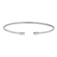 Diamond Accent Gold Bangle White Gold