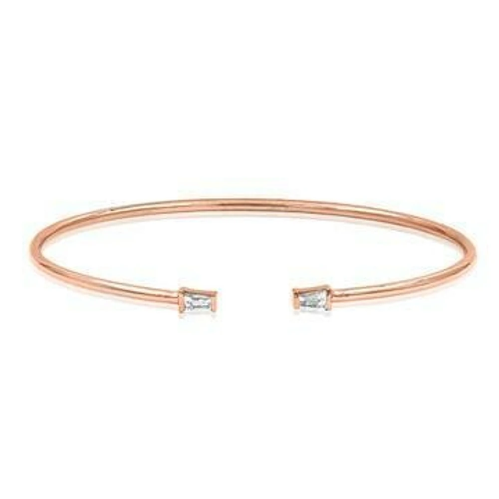 Diamond Accent Gold Bangle Rose Gold