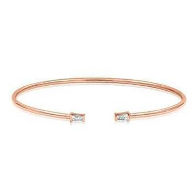 Diamond Accent Gold Bangle Rose Gold