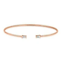 Diamond Accent Gold Bangle Rose Gold