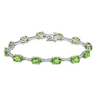 Oval Peridot Bracelet White Gold