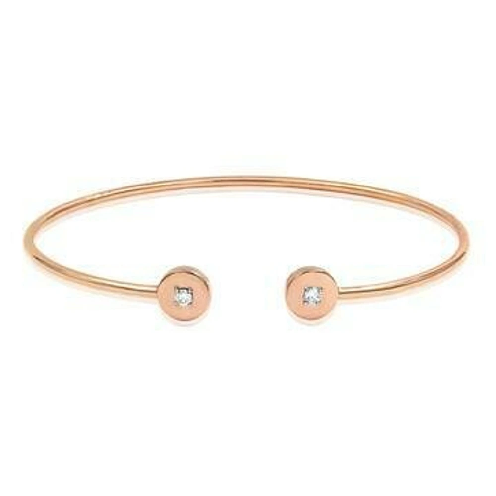 Diamond Open Bangle Rose Gold