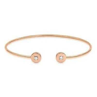 Diamond Open Bangle Rose Gold