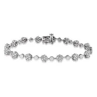 Diamond Cluster Bracelet White Gold