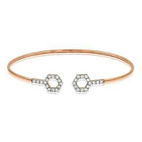 Diamond Hexagon Rose Gold Bangle Rose Gold