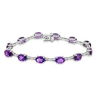 Oval Amethyst Bracelet White Gold