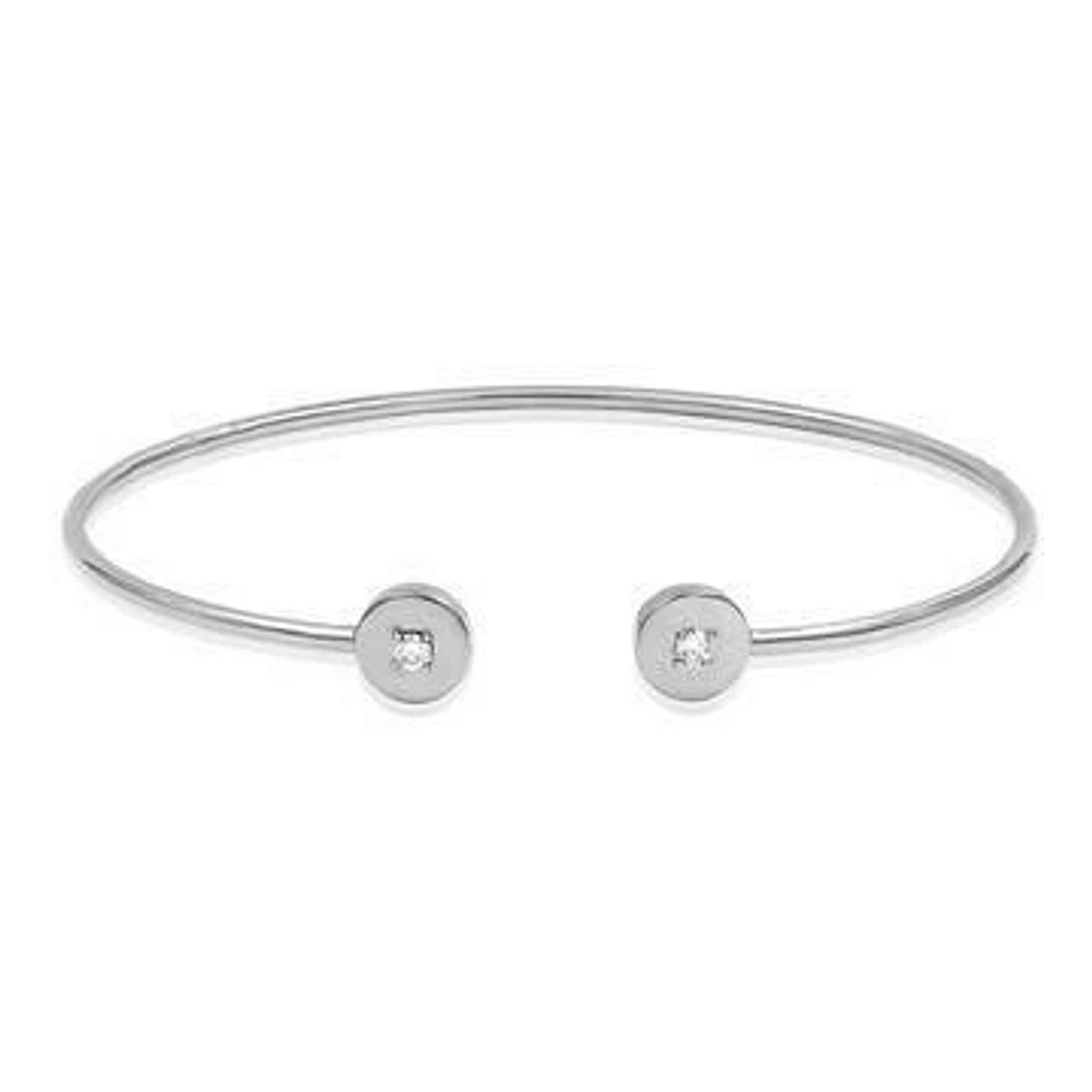 Diamond Open Bangle White Gold