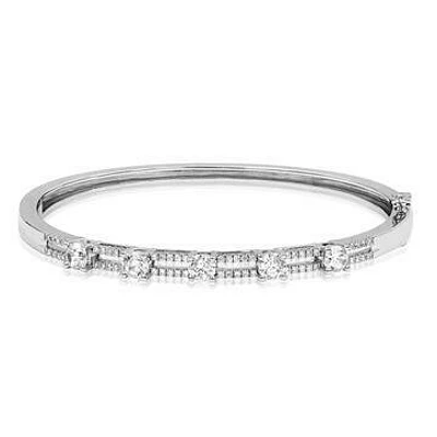 Diamond Semi-Mount Bangle White Gold