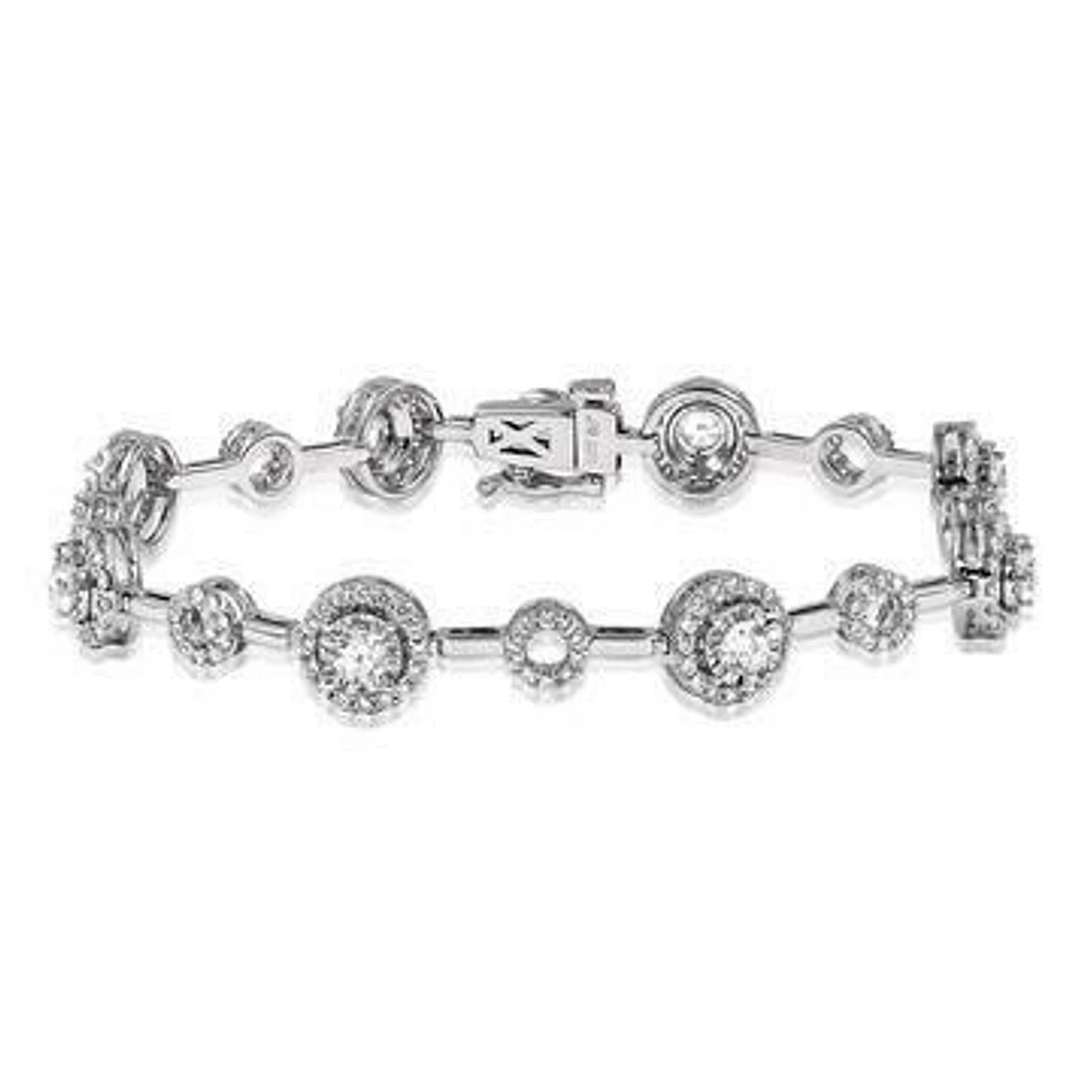 Diamond Halo Bracelet White Gold