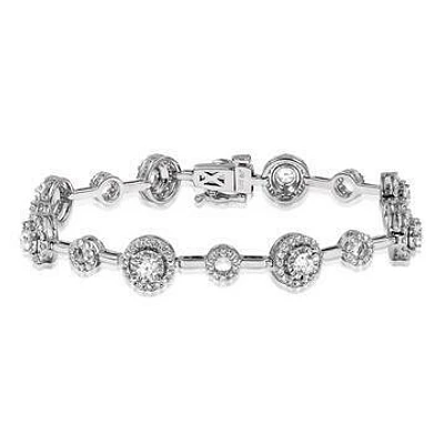 Diamond Halo Bracelet White Gold