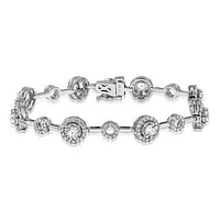 Diamond Halo Bracelet White Gold