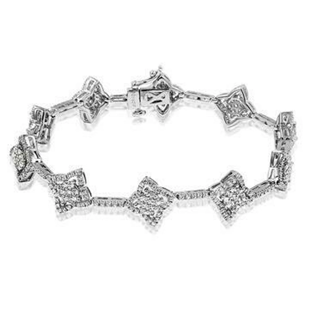 Cross Diamond Bracelet White Gold