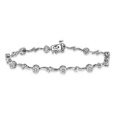 Diamond Cluster Bracelet 18K White Gold