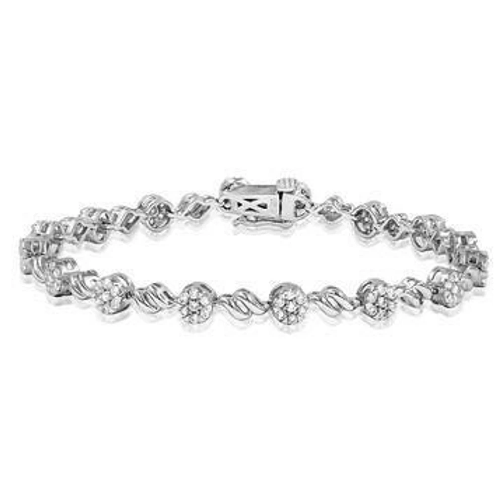 Diamond Cluster Bracelet 18K White Gold