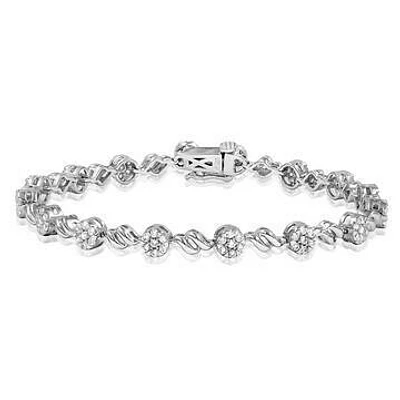 Diamond Cluster Bracelet 18K White Gold