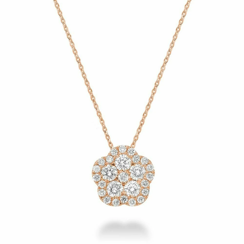 Hollow Flower Diamond Pendant CTDI Rose Gold