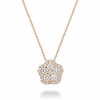 Hollow Flower Diamond Pendant CTDI Rose Gold