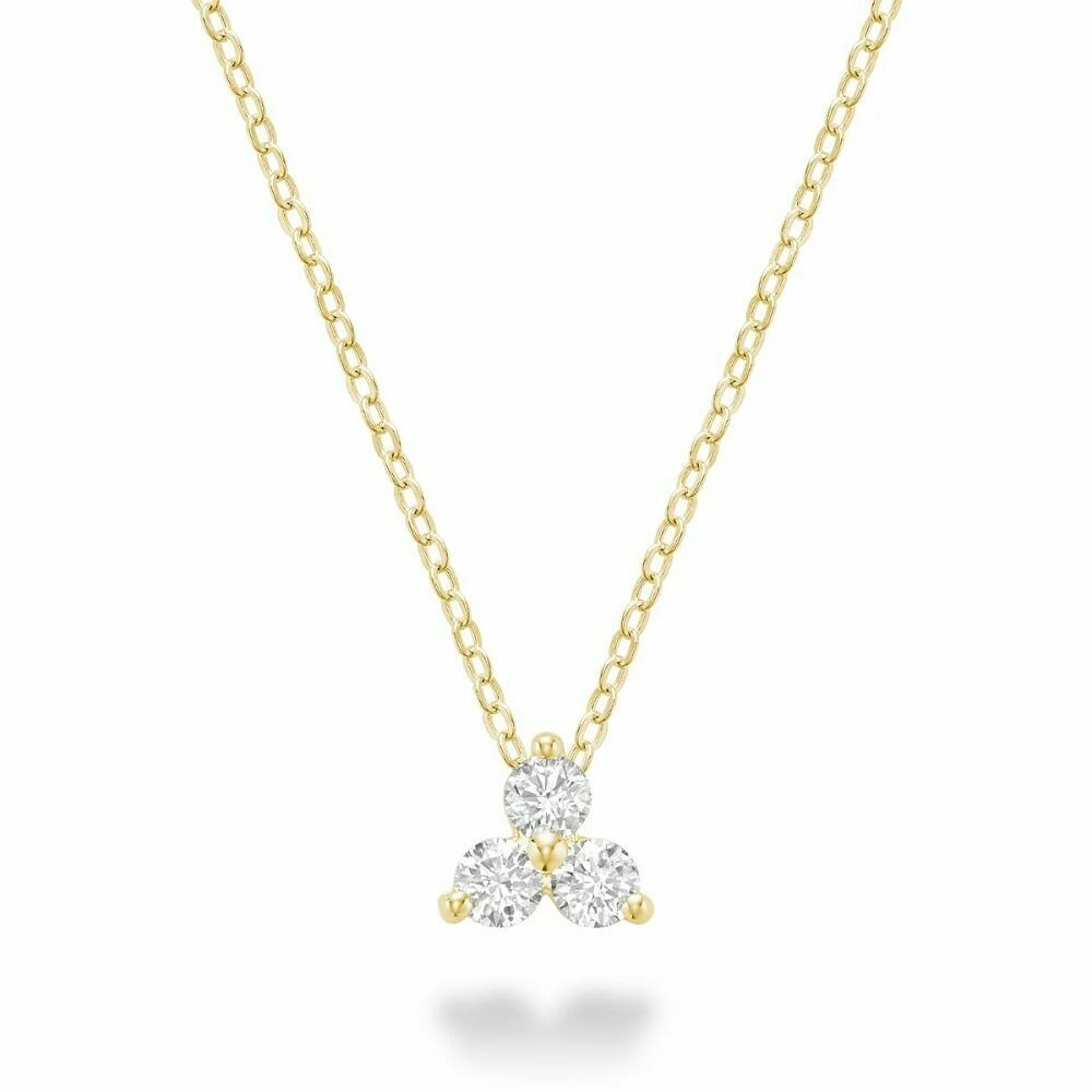 Three Stone Diamond Pendant Gold