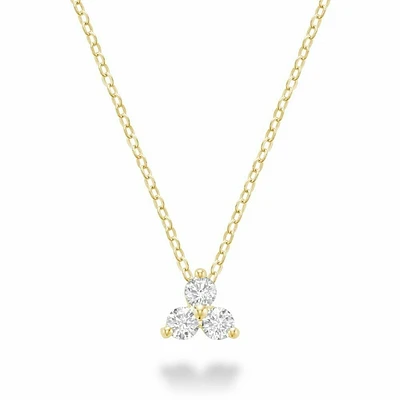 Three Stone Diamond Pendant Gold