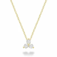 Three Stone Diamond Pendant Gold