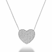 Curved Heart-Shaped Diamond Pendant Gold