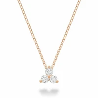 Three Stone Diamond Pendant Rose Gold