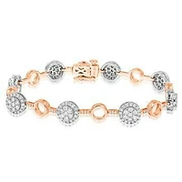 Diamond Cluster Halo Bracelet Rose Gold