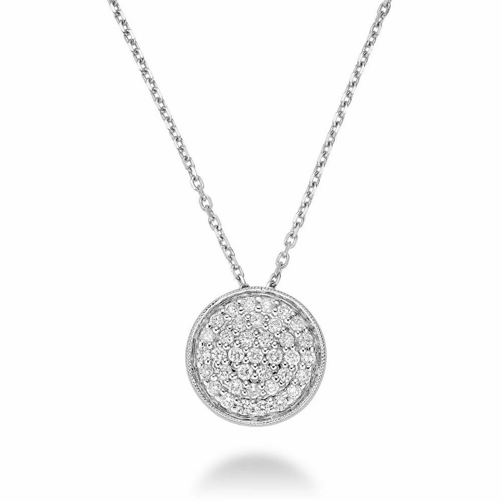 Circle Diamond Milgrain Pendant Gold