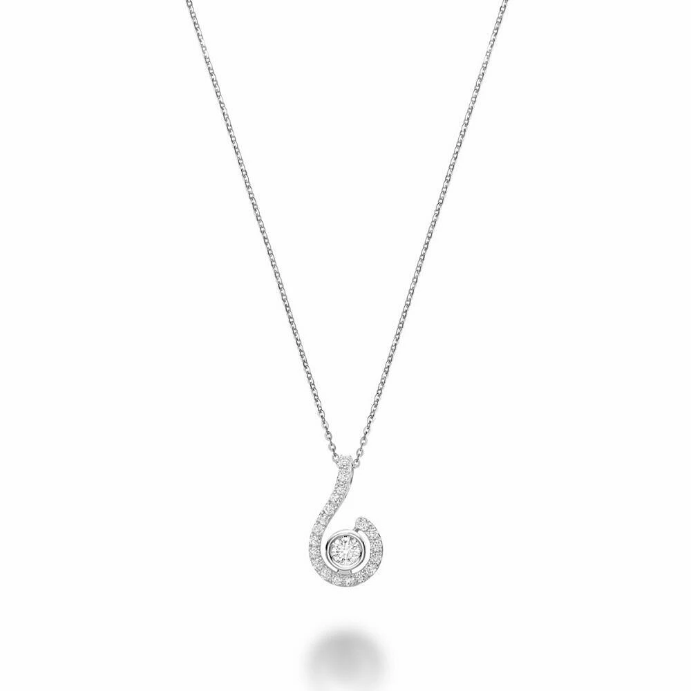 Drop Diamond Pendant White Gold