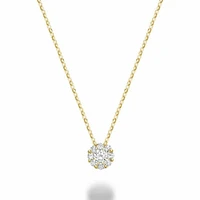 Cluster Diamond Pendant 0.35 CTDI Yellow Gold