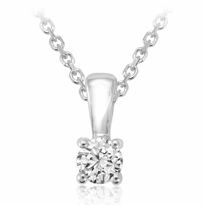 Solitaire Diamond Pendant 0.25 CTDI White Gold