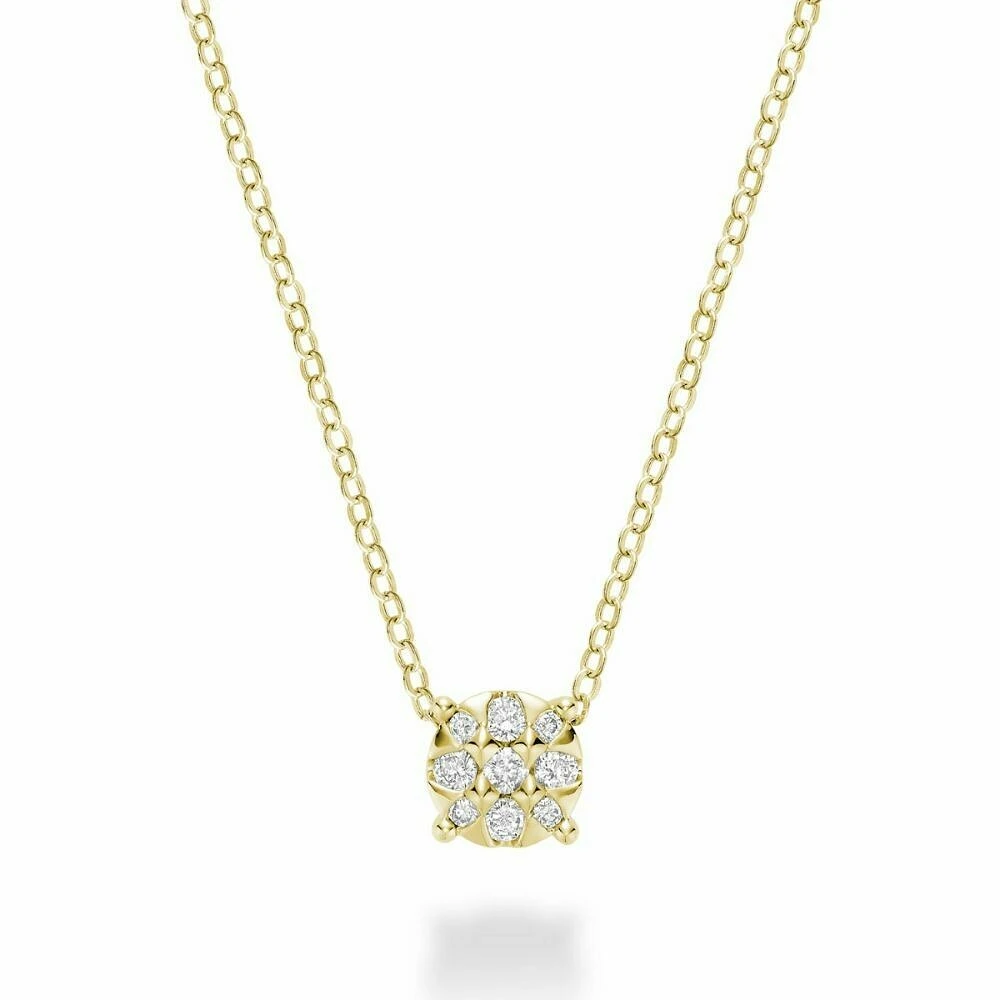 Illusion Diamond Pendant Yellow Gold