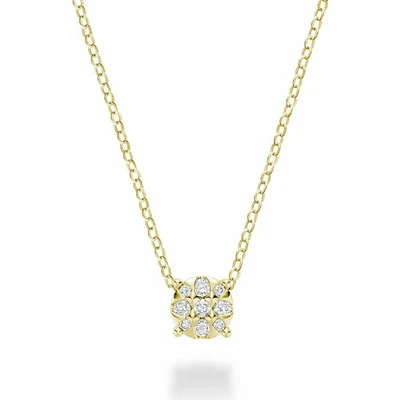 Illusion Diamond Pendant Yellow Gold