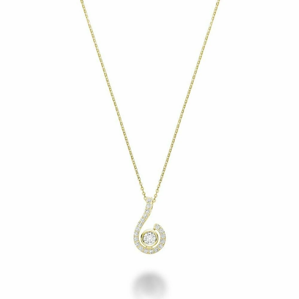 Drop Diamond Pendant Yellow Gold