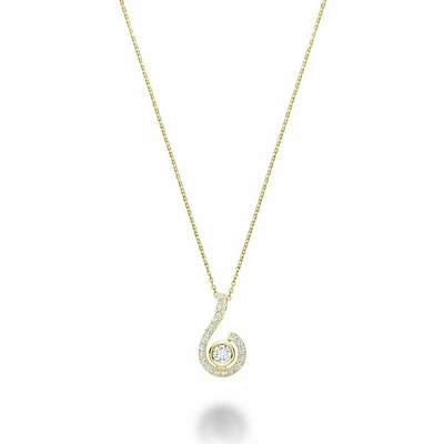 Drop Diamond Pendant Yellow Gold