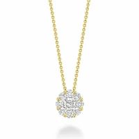 Cluster Diamond Pendant 1.00 CTDI Yellow Gold