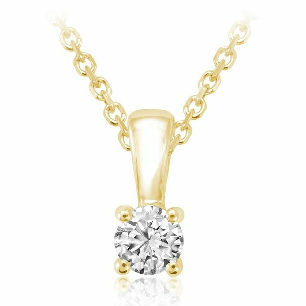 Solitaire Diamond Pendant CTDI Yellow Gold