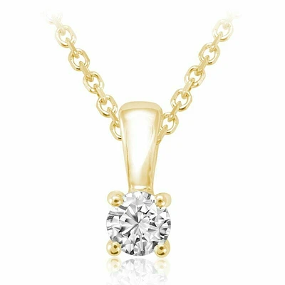 Solitaire Diamond Pendant CTDI Yellow Gold
