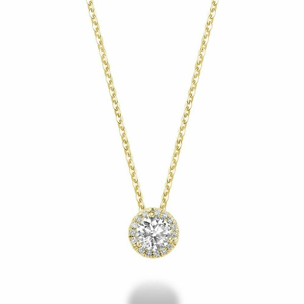 Martini Cup Diamond Halo Pendant 0.10CTDI Yellow Gold