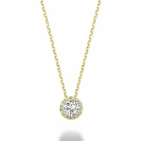 Martini Cup Diamond Halo Pendant 0.10CTDI Yellow Gold